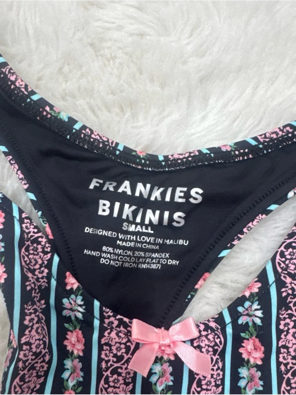 Frankie's Bikinis Pink & Navy Floral Stripe Girls' Swim Bottoms